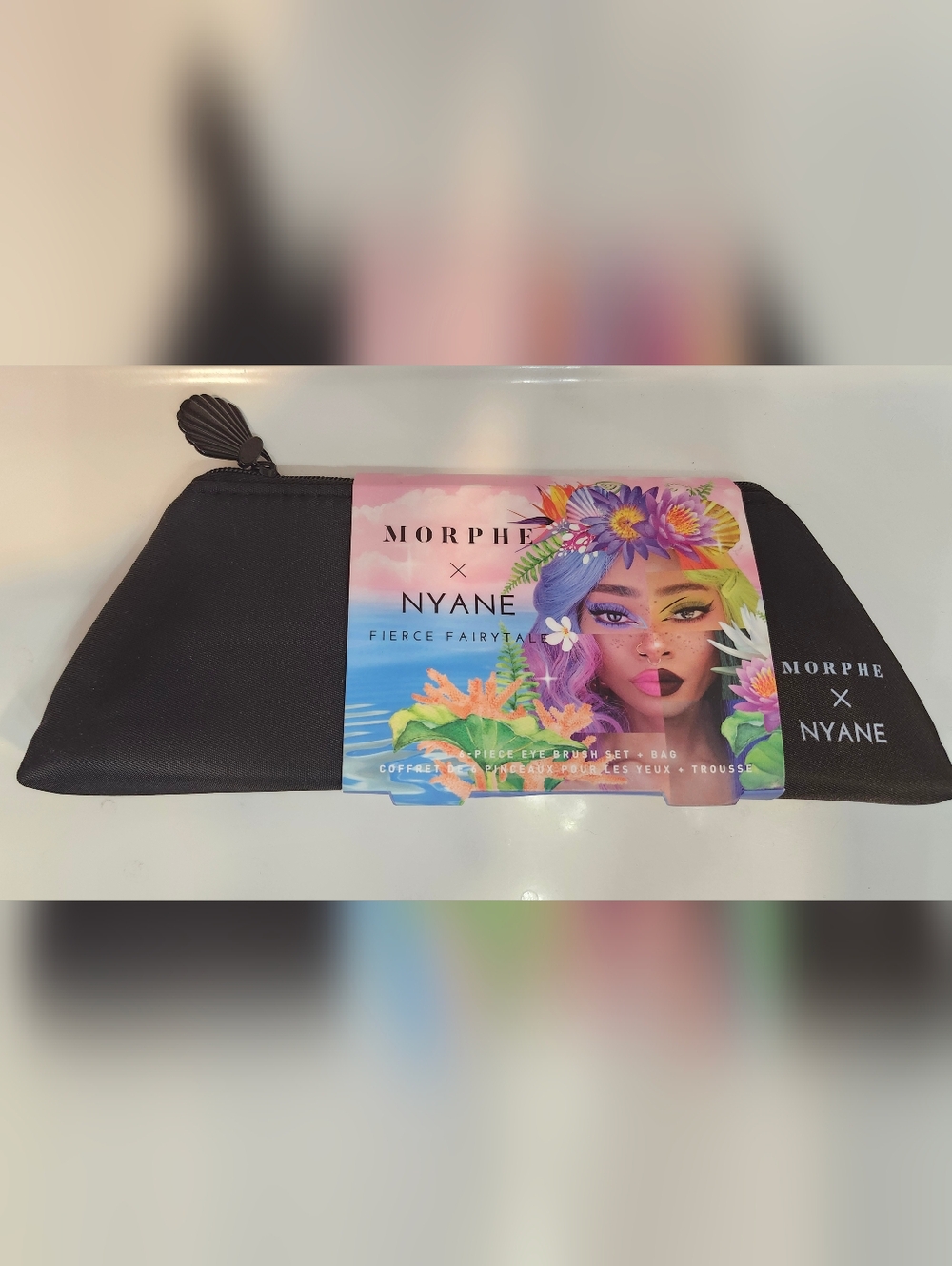 NIB Morphe x Nyane Fierce Fairytale Set of 6 Colorful Eye Brushes with Bag